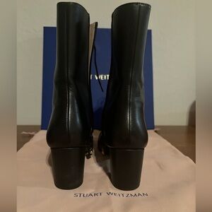 Stuart Weitzman Dark Leather Lace-Up Boots